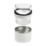 BAR 039 B - VASO WHISKERO BASILE BLANCO (BLANCO / ACERO INOXIDABLE / VIDRIO / RUBBER) - Image 2