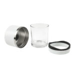 BAR 039 B - VASO WHISKERO BASILE BLANCO (BLANCO / ACERO INOXIDABLE / VIDRIO / RUBBER) - Image 3