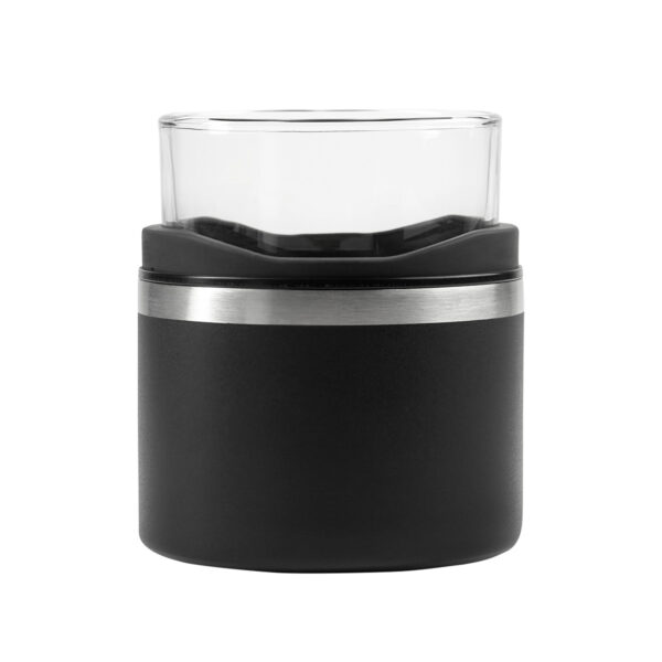 BAR 039 N - VASO WHISKERO BASILE NEGRO (NEGRO / ACERO INOXIDABLE / VIDRIO / RUBBER)