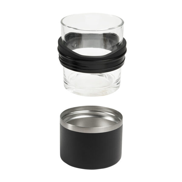 BAR 039 N - VASO WHISKERO BASILE NEGRO (NEGRO / ACERO INOXIDABLE / VIDRIO / RUBBER) - Imagen 2