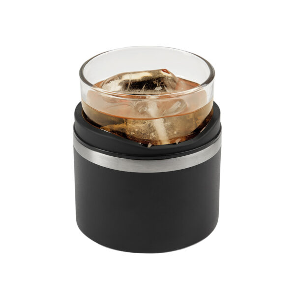BAR 039 N - VASO WHISKERO BASILE NEGRO (NEGRO / ACERO INOXIDABLE / VIDRIO / RUBBER) - Imagen 3
