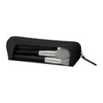 DAM 066 N - SET DE BROCHAS ROMINA NEGRO (NEGRO / CURPIEL Y PVC ESTUCHE / MADERA, ALUMINIO Y NAILON BROCHAS / POLIESTER TOALLA / LATEX ESPONJA)