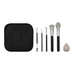 DAM 066 N - SET DE BROCHAS ROMINA NEGRO (NEGRO / CURPIEL Y PVC ESTUCHE / MADERA, ALUMINIO Y NAILON BROCHAS / POLIESTER TOALLA / LATEX ESPONJA) - Image 4