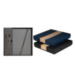 HL 9041 A - SET DE LIBRETA JINSEI AZUL (AZUL / CURPIEL Y METAL LIBRETA / ACERO INOXIDABLE BOLIGRAFO) - Image 6