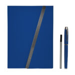 HL 9041 A - SET DE LIBRETA JINSEI AZUL (AZUL / CURPIEL Y METAL LIBRETA / ACERO INOXIDABLE BOLIGRAFO) - Image 3
