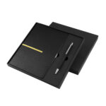 HL 9063 N - SET DE LIBRETA ZLATNA NEGRO (NEGRO / CARTON CAJA / CURPIEL Y PAPEL LIBRETA / ALUMINIO BOLIGRAFO)