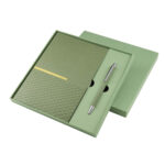 HL 9063 V - SET DE LIBRETA ZLATNA VERDE (VERDE / CARTON CAJA / CURPIEL Y PAPEL LIBRETA / ALUMINIO BOLIGRAFO)