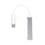 HUB 013 S - CONCENTRADOR DE PUERTOS HALT (PLATA / ALUMINIO / PLASTICO)