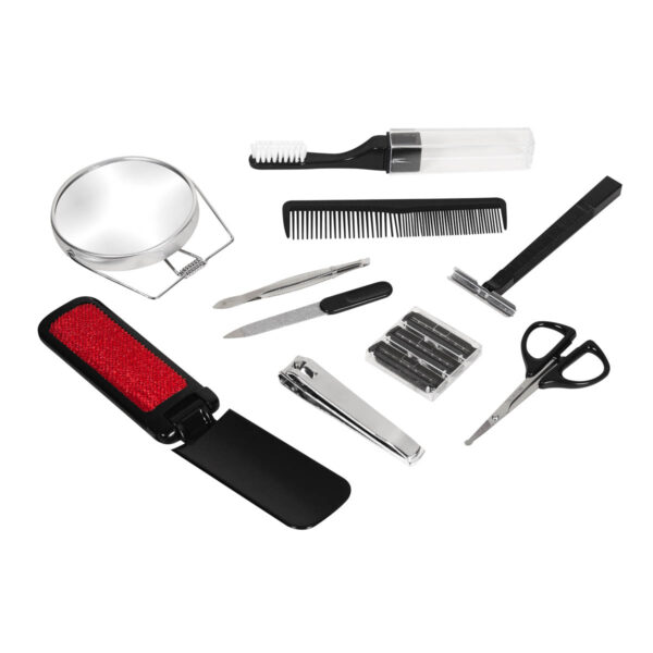 KIT 055 N - KIT DE VIAJE BARRETT NEGRO (NEGRO / CURPIEL ESTUCHE / METAL Y PLASTICO ACCESORIOS) - Imagen 3