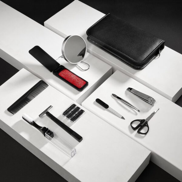 KIT 055 N - KIT DE VIAJE BARRETT NEGRO (NEGRO / CURPIEL ESTUCHE / METAL Y PLASTICO ACCESORIOS) - Imagen 5