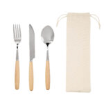 KTC 710 BE - SET DE CUBIERTOS TOMMER (BEIGE / CANVAS / ACERO INOXIDABLE / MADERA) - Image 2