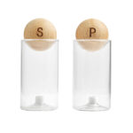 KTC 850 BE - SET DE SALERO Y PIMENTERO BENITO BEIGE (BEIGE / MADERA / VIDRIO)