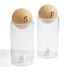 KTC 850 BE - SET DE SALERO Y PIMENTERO BENITO BEIGE (BEIGE / MADERA / VIDRIO) - Image 2