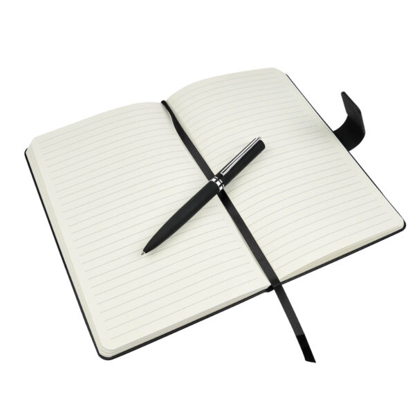 SET 023 N - SET ESTAMBUL (NEGRO / PAPEL ITALIANO PREMIUM CAJA / ACERO INOXIDABLE , CERAMICA, SILICON TERMO / CURPIEL LIBRETA / ACERO INOXIDABLE BOLIGRAFO / PLASTICO POWER BANK / CURPIEL, METAL LLAVERO) - Imagen 5