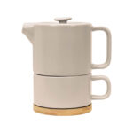 TAZ 066 BE - TAZA TETERA HUNNI BEIGE (BEIGE / CERAMICA / BAMBU) - Image 2