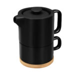 TAZ 066 N - TAZA TETERA HUNNI NEGRO (NEGRO / CERAMICA / BAMBU)