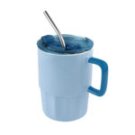 TAZ 067 A - TAZA CORALINE AZUL (AZUL / CERAMICA / PLASTICO / ACERO INOXIDABLE)
