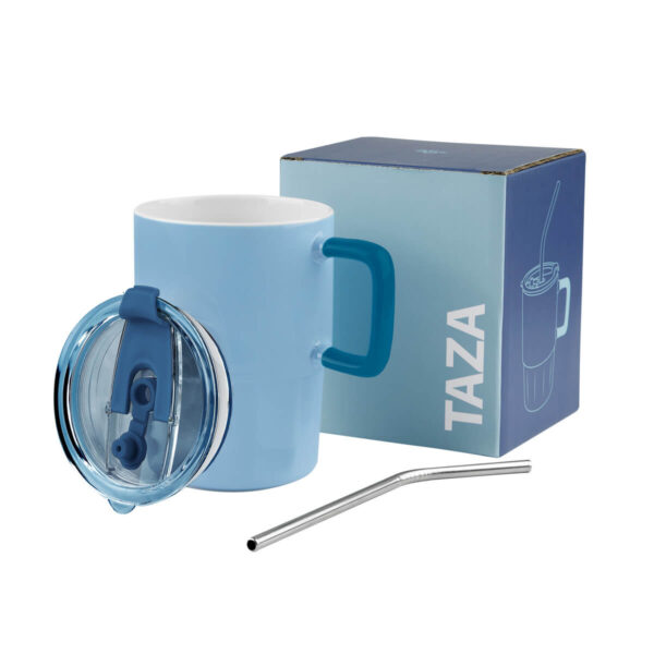 TAZ 067 A - TAZA CORALINE AZUL (AZUL / CERAMICA / PLASTICO / ACERO INOXIDABLE) - Imagen 4