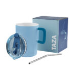 TAZ 067 A - TAZA CORALINE AZUL (AZUL / CERAMICA / PLASTICO / ACERO INOXIDABLE) - Image 4