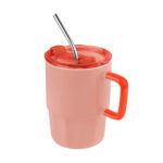 TAZ 067 O - TAZA CORALINE NARANJA (NARANJA / CERAMICA / PLASTICO / ACERO INOXIDABLE)