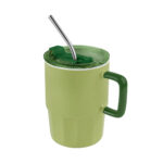 TAZ 067 V - TAZA CORALINE VERDE (VERDE / CERAMICA / PLASTICO / ACERO INOXIDABLE)
