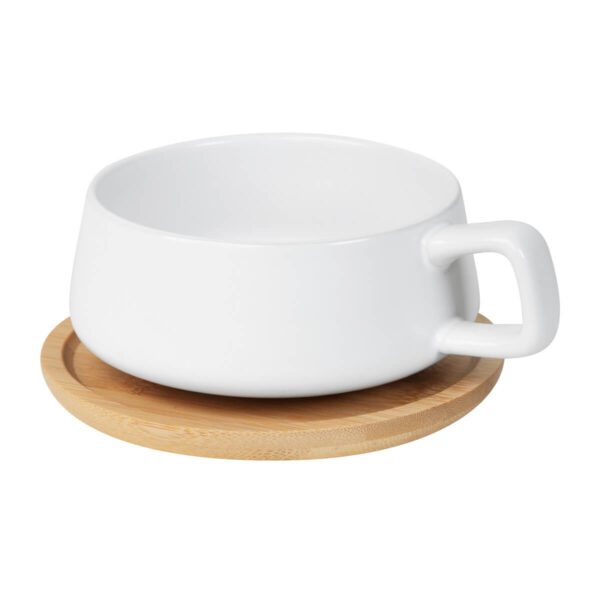 TAZ 070 B - TAZA WUHAN BLANCO (BLANCO / CERAMICA / BAMBU)