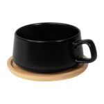 TAZ 070 N - TAZA WUHAN NEGRO (NEGRO / CERAMICA / BAMBU)