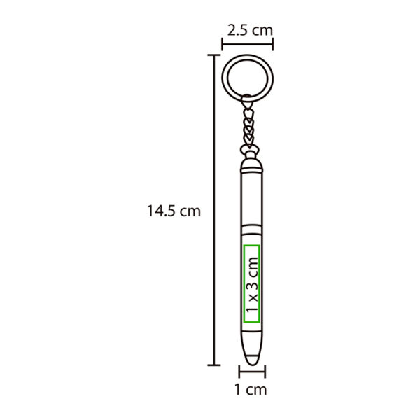 BOLÍGRAFO MINI LLAVERO WEST PLATA BL-080G ( BL-080 / BL080 / BOLÍGRAFOS ) - Imagen 3