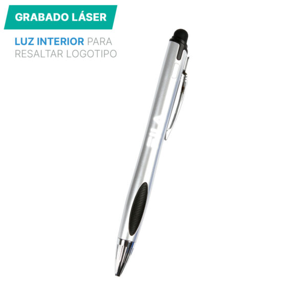 BOLÍGRAFO DE PLÁSTICO BANDAR GRIS CLARO BL-103G ( BL-103 / BL103 / BOLÍGRAFOS,TINTA NEGRA ) - Imagen 2