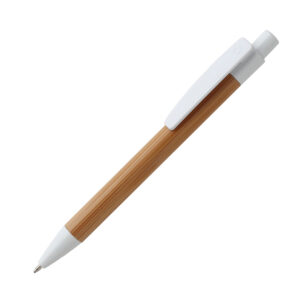 BOLÍGRAFO DE BAMBÚ MALAGA BLANCO BL-126B ( BL-126 / BL126 / TINTA NEGRA )