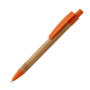 BOLÍGRAFO DE BAMBÚ MALAGA NARANJA BL-126O ( BL-126 / BL126 / TINTA NEGRA )