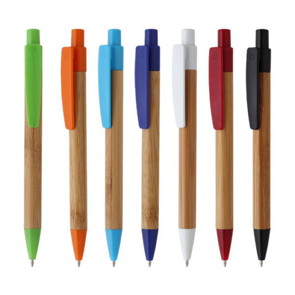 BOLÍGRAFO DE BAMBÚ MALAGA AZUL CLARO BL-126AC ( BL-126 / BL126 / TINTA NEGRA ) - Imagen 3