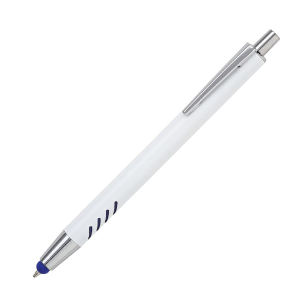BOLÍGRAFO DE ALUMINIO BLANCO FORLI AZUL BL-129A ( BL-129 / BL129 / BOLÍGRAFOS,TINTA NEGRA )