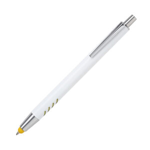 BOLÍGRAFO DE ALUMINIO BLANCO FORLI AMARILLO BL-129Y ( BL-129 / BL129 / BOLÍGRAFOS,TINTA NEGRA )