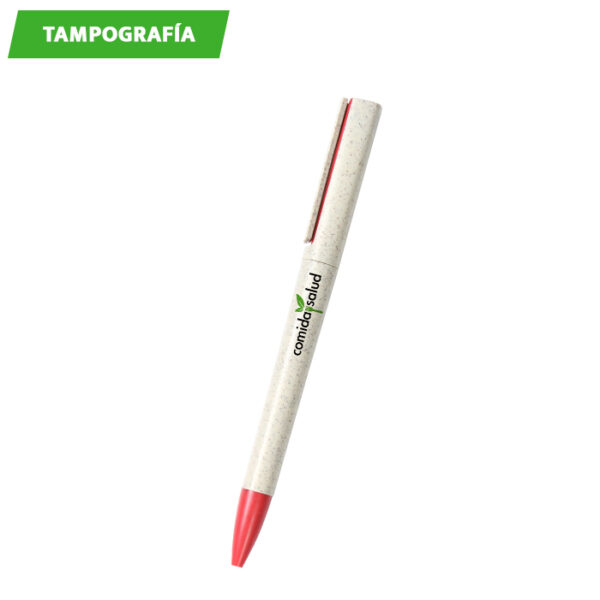 BOLÍGRAFO EN FIBRA DE TRIGO ALCALÁ NARANJA BL-135O ( BL-135 / BL135 / TINTA AZUL,BOLÍGRAFOS ) - Imagen 2