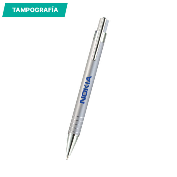 BOLÍGRAFO TREVIGLIO PLATA BL-164S ( BL-164 / BL164 / TINTA AZUL,BOLÍGRAFOS ) - Imagen 2