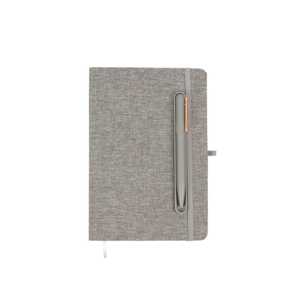 LIBRETA EJECUTIVA BEIGNON GRIS CLARO EX-089G ( EX-089 / EX089 / CON BOLÍGRAFO )