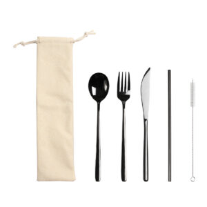 JUEGO DE CUBIERTOS CIMAHI NEGRO HM-074N ( HM-074 / HM074 / CUBIERTOS )