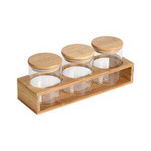 JUEGO DE CONTENEDORES HORKI BAMBÚ HM-087C ( HM-087 / HM087 / COCINA,CONTENEDORES DE ALIMENTOS )
