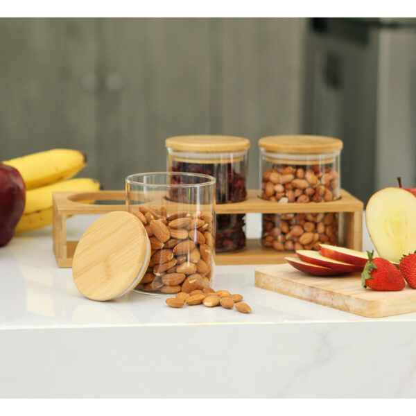 JUEGO DE CONTENEDORES HORKI BAMBÚ HM-087C ( HM-087 / HM087 / COCINA,CONTENEDORES DE ALIMENTOS ) - Imagen 4