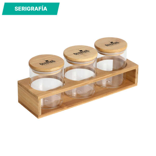 JUEGO DE CONTENEDORES HORKI BAMBÚ HM-087C ( HM-087 / HM087 / COCINA,CONTENEDORES DE ALIMENTOS ) - Imagen 3