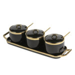 SET DE CONTENEDORES MARINCOLI NEGRO HM-094N ( HM-094 / HM094 / COCINA )