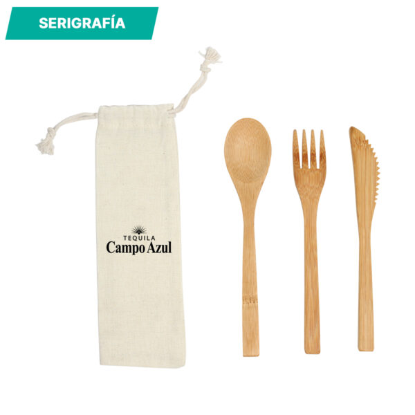 SET DE CUBIERTOS CASTELLA BAMBÚ HM-097C ( HM-097 / HM097 / CUBIERTOS ) - Imagen 2