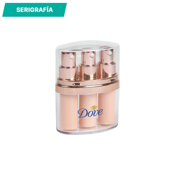 JUEGO DE BOTELLAS POFFABRO ROSA METALICO HM-102RS ( HM-102 / HM102 / ACCESORIOS DE VIAJE,ACCESORIOS DE BELLEZA ) - Imagen 2