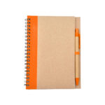 LIBRETA ECOLÓGICA MILÁN NARANJA LB-002O ( LB-002 / LB002 / CON BOLÍGRAFO,ESPIRAL )
