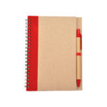 LIBRETA ECOLÓGICA MILÁN ROJO LB-002R ( LB-002 / LB002 / CON BOLÍGRAFO,ESPIRAL )