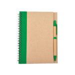 LIBRETA ECOLÓGICA MILÁN VERDE LB-002V ( LB-002 / LB002 / CON BOLÍGRAFO,ESPIRAL )