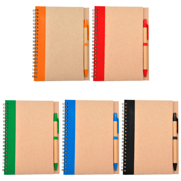 LIBRETA ECOLÓGICA MILÁN AZUL LB-002A ( LB-002 / LB002 / CON BOLÍGRAFO,ESPIRAL ) - Imagen 2