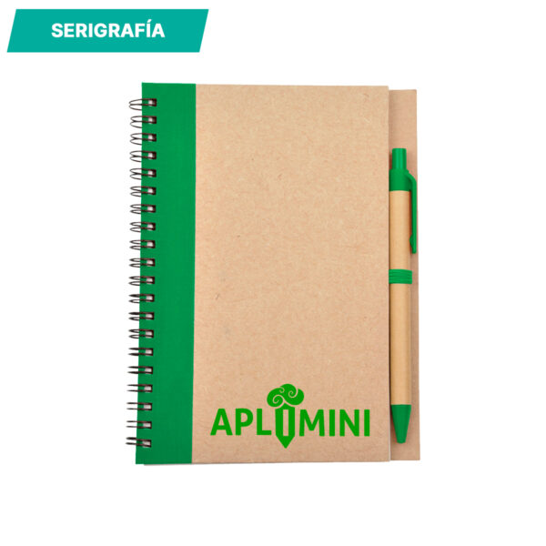 LIBRETA ECOLÓGICA MILÁN AZUL LB-002A ( LB-002 / LB002 / CON BOLÍGRAFO,ESPIRAL ) - Imagen 3