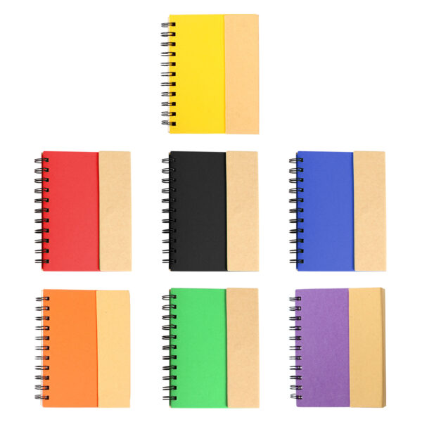 LIBRETA ECOLÓGICA GÉNOVA AMARILLO LB-010Y ( LB-010 / LB010 / ECOLÓGICAS,CON BOLÍGRAFO,ESPIRAL ) - Imagen 3